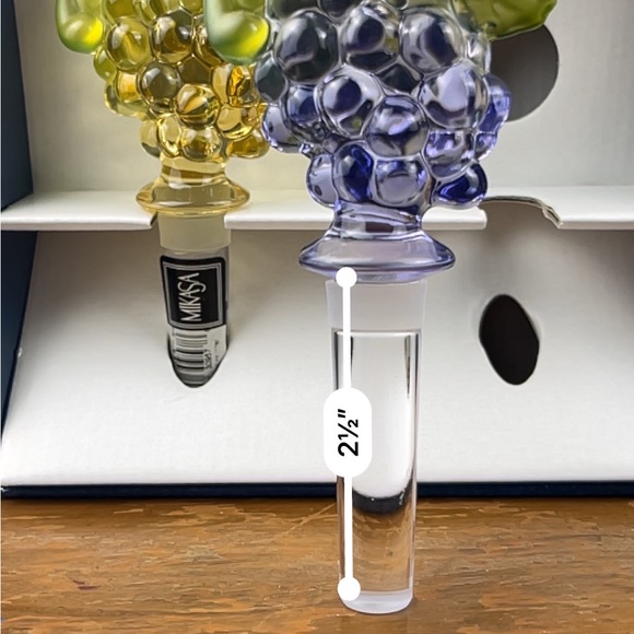MIKASA Chablis Austrian Lead Crystal Grape Wine Stoppers Vineyard Set Of 2- M - Picture 10 of 12